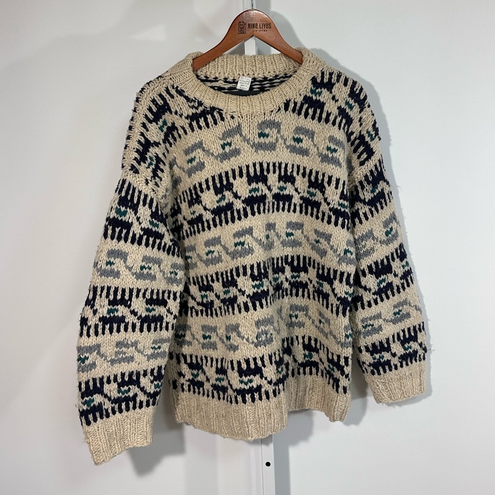 URUHA Artesania Andean Wool Sweater – Hand Knit Ecuador Crewneck fishmetman